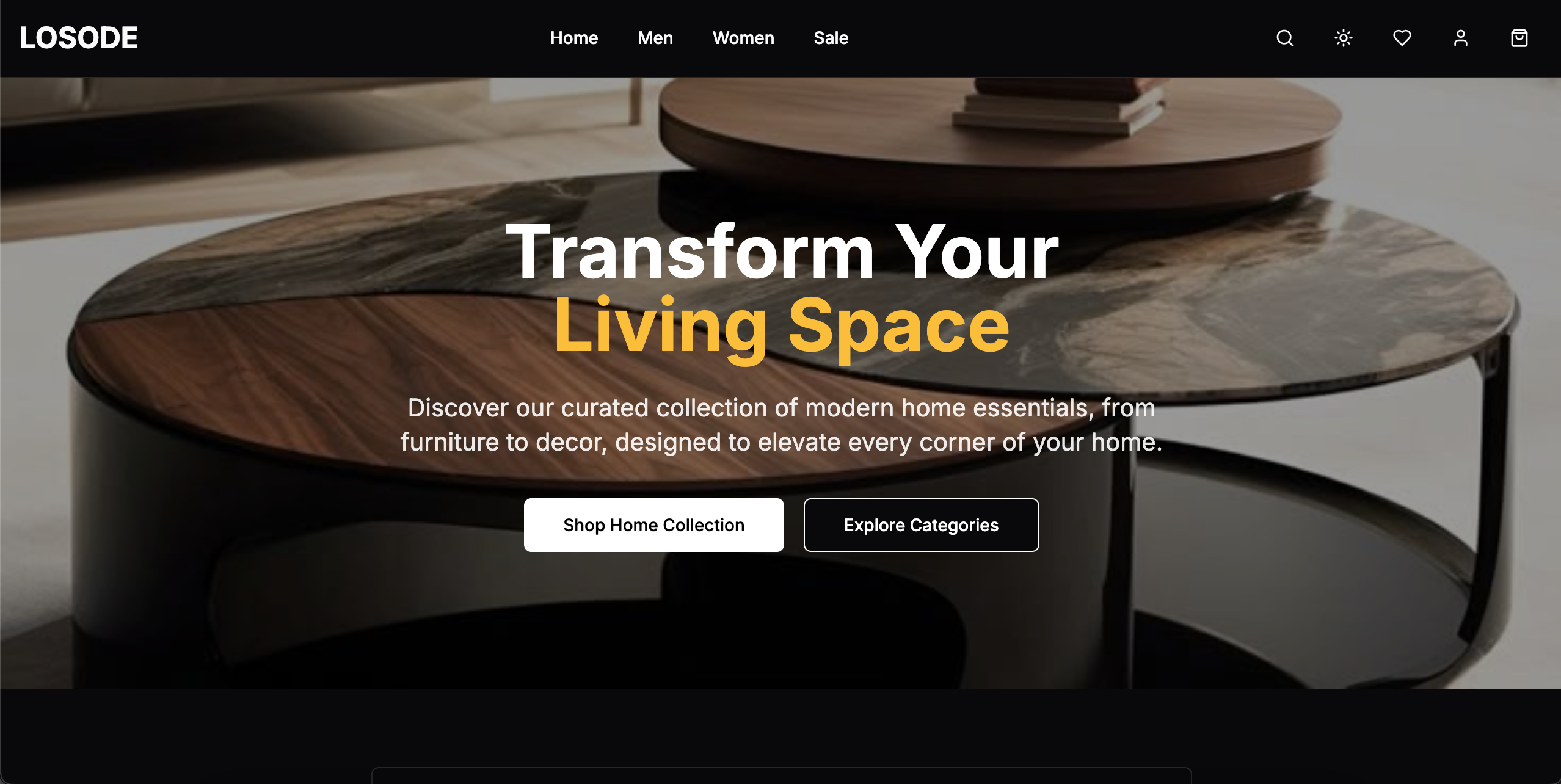 Losode Homeware Homepage (Frontend Assessment)