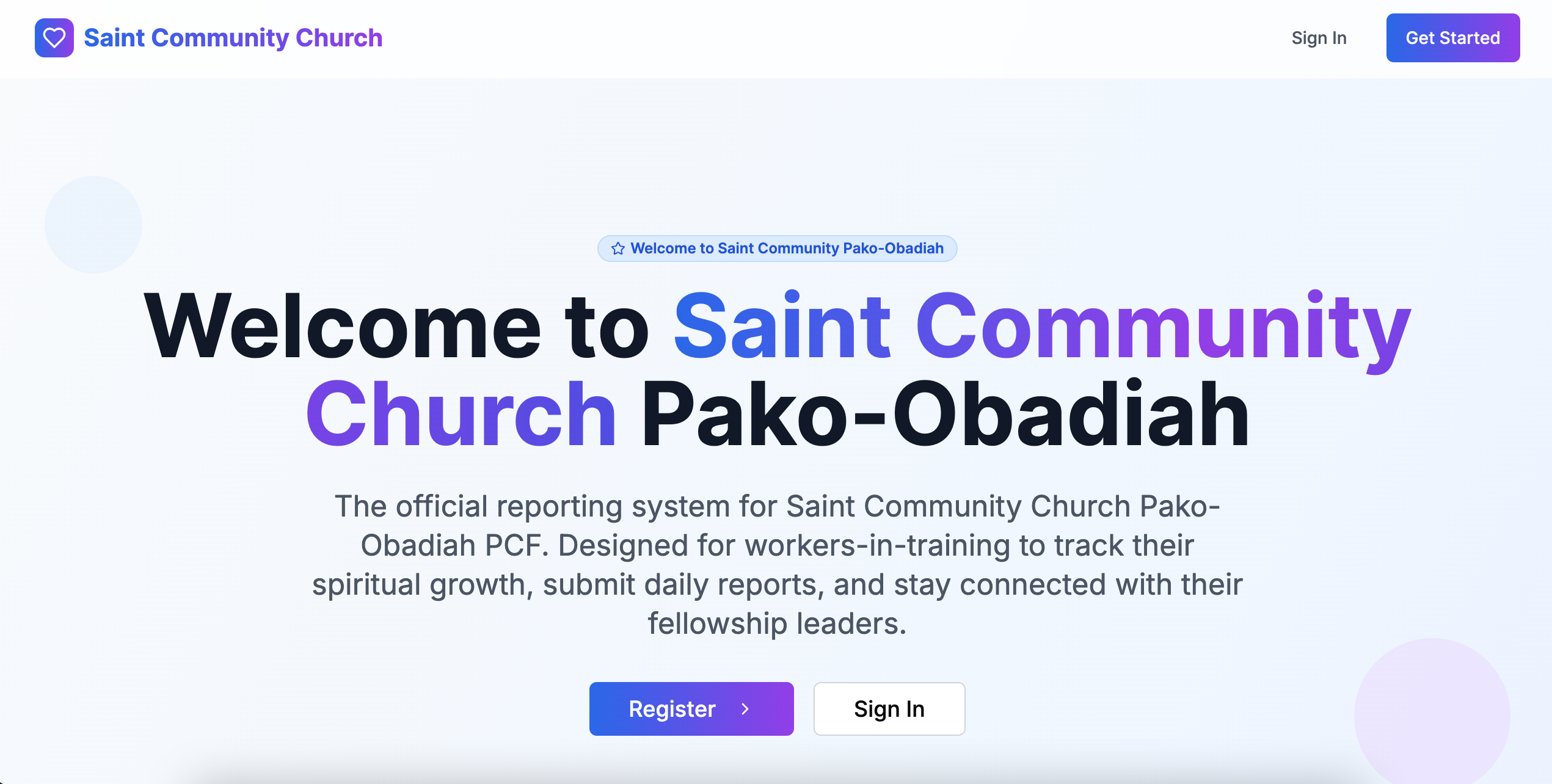 Saint Community-Pako-Obadiah Reporting App